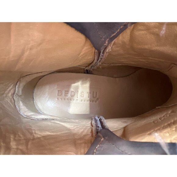 Bed|Stu Women's Crane Western Leather Ankle Boot, Black Teak Rustic Rust - Picture 10 of 12